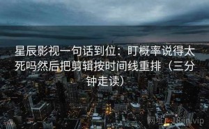 星辰影视一句话到位：盯概率说得太死吗然后把剪辑按时间线重排（三分钟走读）