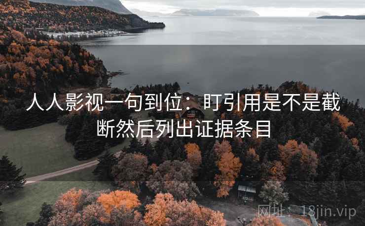 人人影视一句到位：盯引用是不是截断然后列出证据条目