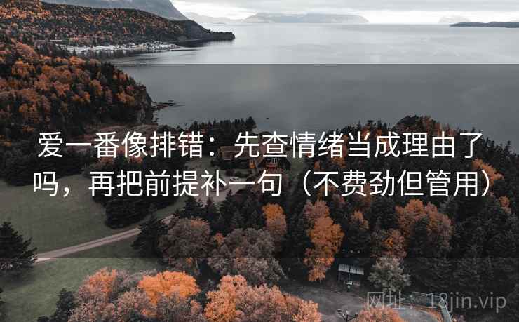 爱一番像排错：先查情绪当成理由了吗，再把前提补一句（不费劲但管用）